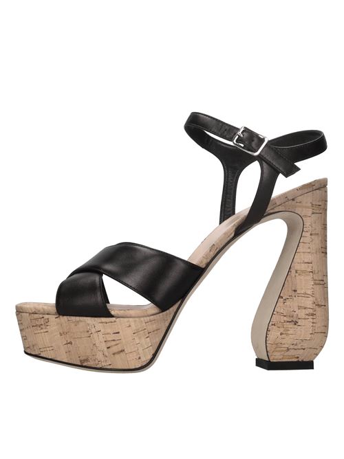 Sandali in pelle e sughero SI ROSSI | A93780-MFI518-1000-111NERO